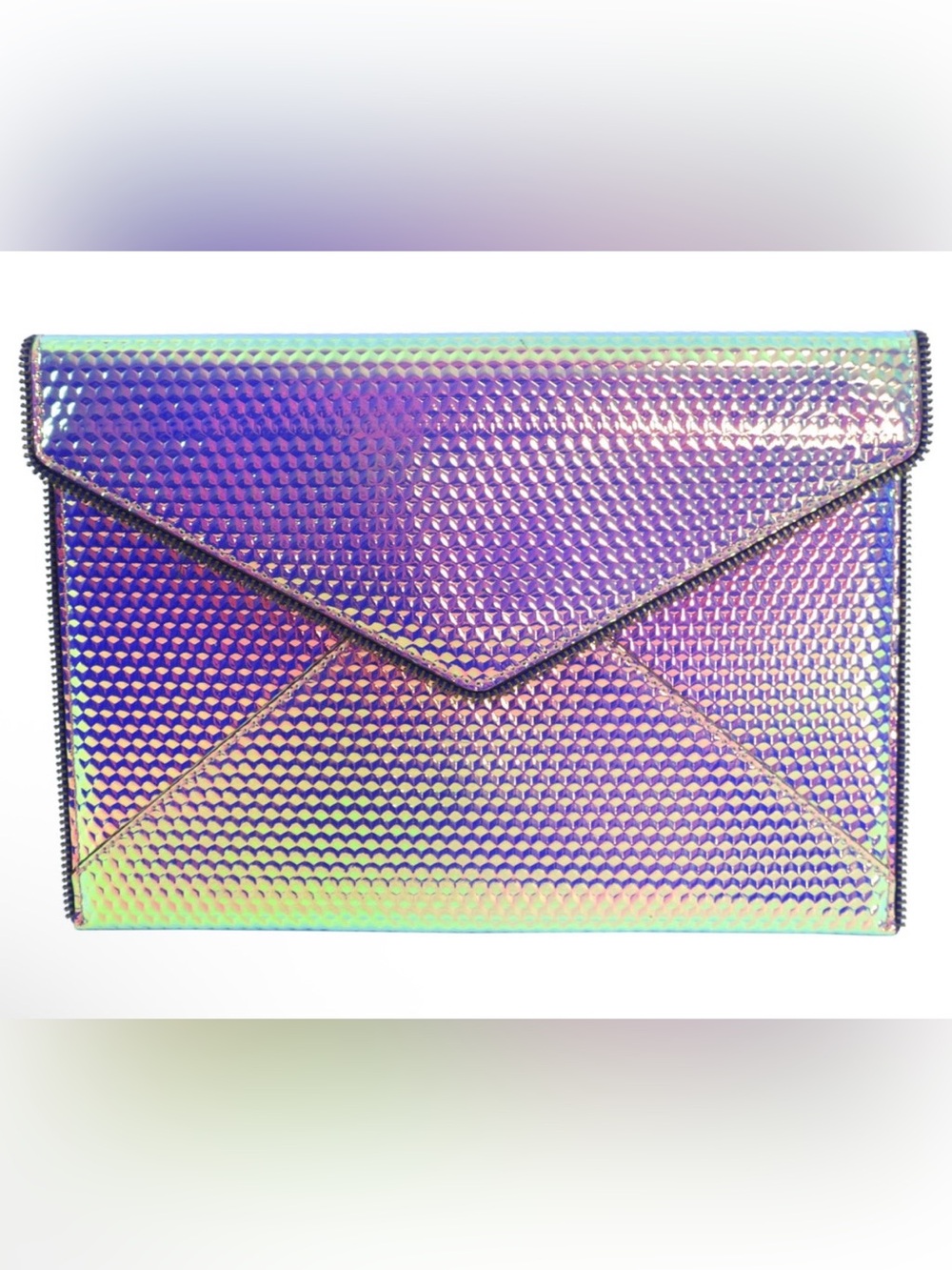 REBECCA MINKOFF Iridescent Leo Envelope Clutch